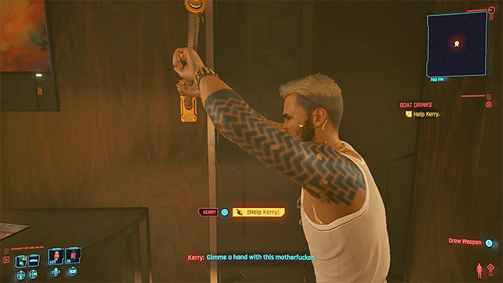 Właściwy romans inicjuje się w ostatnim pobocznym queście powiązanym z postacią Kerryego - Teoria wielkiego wybuchu - Cyberpunk 2077: Kerry Eurodyne - romans/seks - Cyberpunk 2077 - poradnik do gry