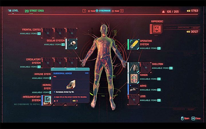 Kredyty polecamy w pierwszej kolejności wydawać na wszczepy oferowane przez ripperdoców - Cyberpunk 2077: Jak gromadzić Kredyty/Euro-dolary? - Cyberpunk 2077 - poradnik do gry