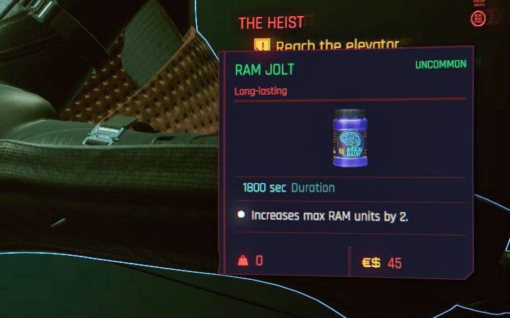 Możesz również tymczasowo zwiększać ilość dostępnej pamięci RAM i staje się to możliwe dzięki korzystaniu z odpowiednich przedmiotów jednorazowego użytku - Cyberpunk 2077: Jak zwiększyć ilość pamięci RAM cyberdecku? - Cyberpunk 2077 - poradnik do gry