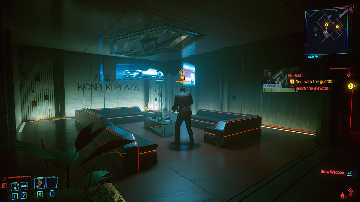 Po zejściu ze schodów spotkasz dwóch ochroniarzy - Cyberpunk 2077: Skok na głęboką wodę/The Heist - solucja, opis przejścia - Cyberpunk 2077 - poradnik do gry