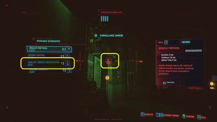 Gdy dotrzesz do kolejnego korytarza poczekaj chwilę, aż ochroniarze skończą rozmowę - Cyberpunk 2077: Skok na głęboką wodę/The Heist - solucja, opis przejścia - Cyberpunk 2077 - poradnik do gry