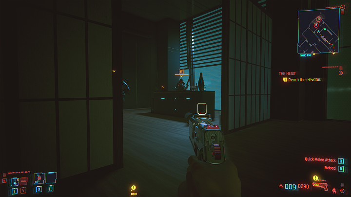W pomieszczeniu obok stacjonuje dwóch kolejnych ochroniarzy - Cyberpunk 2077: Skok na głęboką wodę/The Heist - solucja, opis przejścia - Cyberpunk 2077 - poradnik do gry