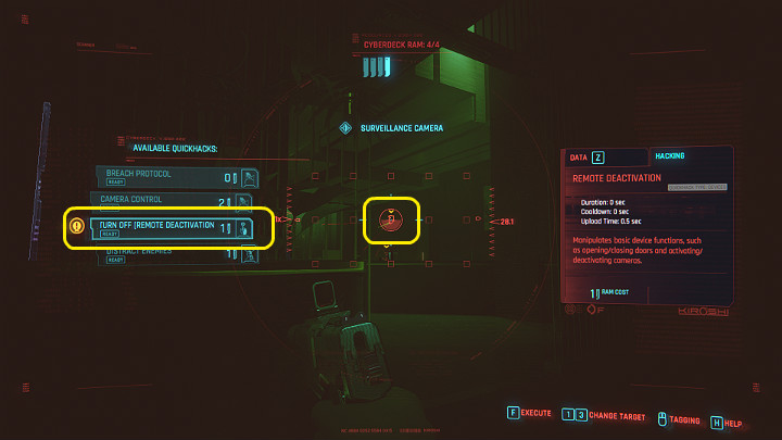 W następnym korytarzu, tuż przy windzie, stacjonuje dwóch strażników wraz z dowódcą - ten jest lepiej opancerzony i uzbrojony - Cyberpunk 2077: Skok na głęboką wodę/The Heist - solucja, opis przejścia - Cyberpunk 2077 - poradnik do gry