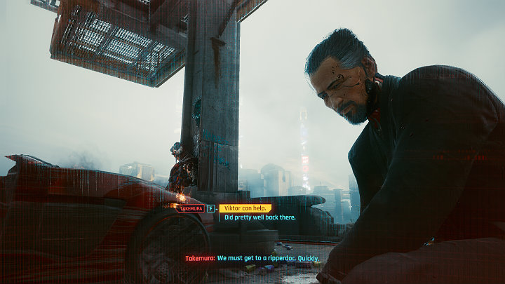Gdy Takemura zapyta o znajomego lekarza powiedz, że Viktor na pewno wam pomoże - Cyberpunk 2077: Wielki sen/Playing for Time - solucja, opis przejścia - Cyberpunk 2077 - poradnik do gry