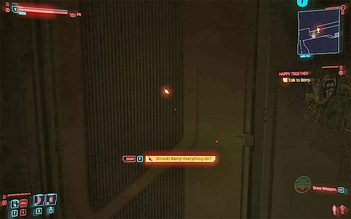 Zapukaj do drzwi Barryego - nikt nie otworzy - Cyberpunk 2077: Gdy patrzysz w otchłań/Happy Together - solucja, opis przejścia - Cyberpunk 2077 - poradnik do gry