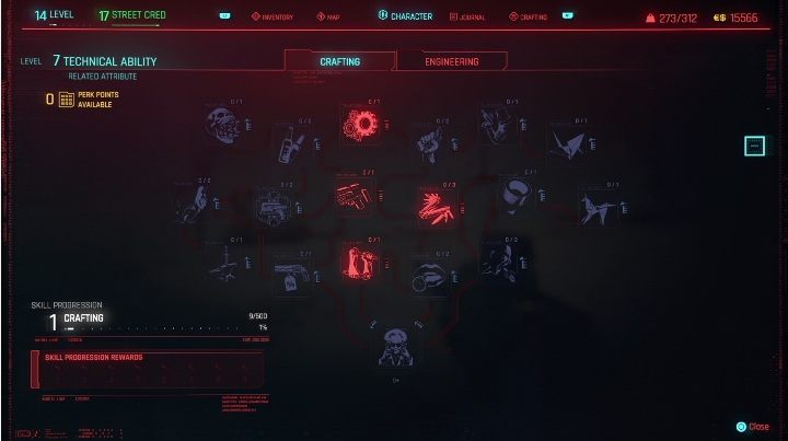 Drzewka umiejętności bezpośrednio połączone się z atrybutami i umiejętnościami - Cyberpunk 2077: Umiejętności i wszczepy - Cyberpunk 2077 - poradnik do gry