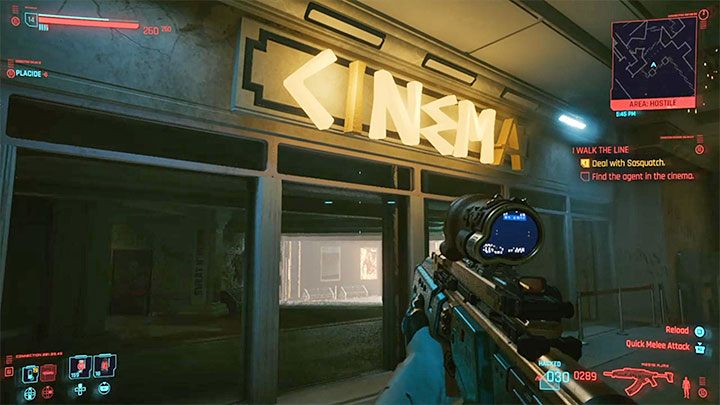 Zacznij skradać się przy lewej ścianie omijając dzięki temu Sasquatch - Cyberpunk 2077: Jak pokonać bossa Sasquatch? - Cyberpunk 2077 - poradnik do gry