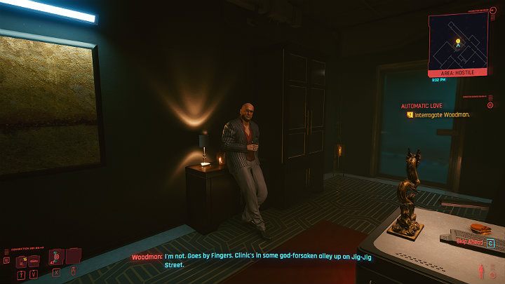Bez względu na to w jaki sposób podszedłeś do przesłuchania Woodmana dowiesz się, że lalki maja jeden cel - przynosić zysk - Cyberpunk 2077: Dom lalek/Automatic Love - solucja, opis przejścia - Cyberpunk 2077 - poradnik do gry