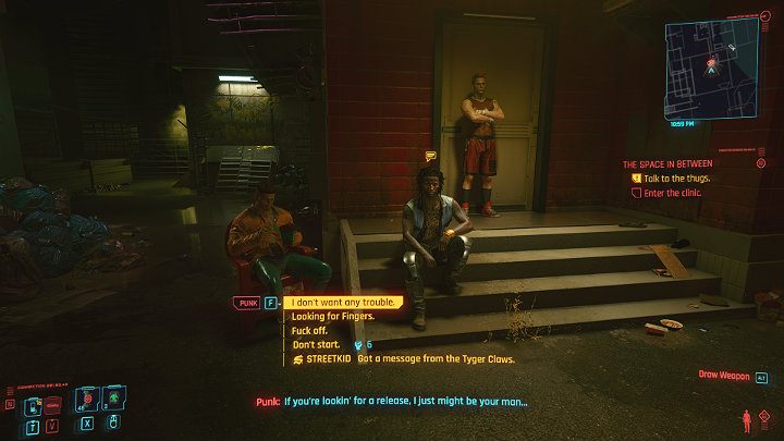 Klinika Fingersa znajduje się w zaułku, na końcu ulicy Jig-Jig Street - Cyberpunk 2077: Nieznane przyjemności/The Space In Between - solucja - Cyberpunk 2077 - poradnik do gry