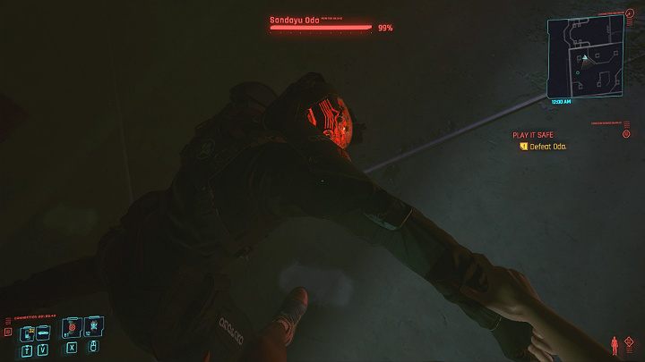 Oda wykona dokładnie ten sam ruch - skorzysta z kamuflażu i będzie szukał V - Cyberpunk 2077: Jak pokonać bossa Oda? - Cyberpunk 2077 - poradnik do gry