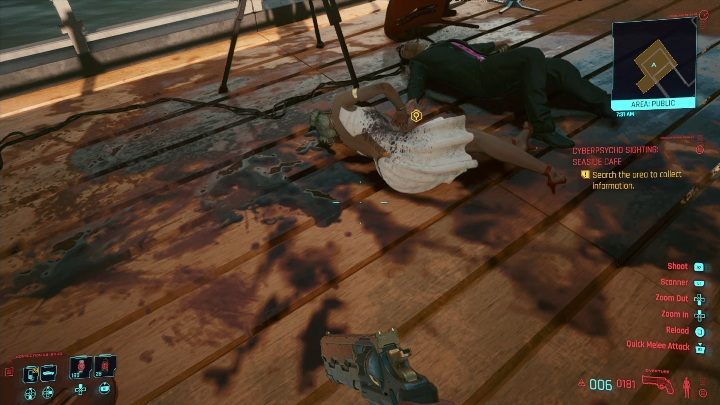 Po zneutralizowaniu przeciwnika zdobądź potrzebne informacje - Cyberpunk 2077: Seaside Cafe - cyberpsychopata, solucja - Cyberpunk 2077 - poradnik do gry