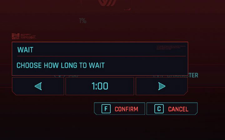 Zostaniesz zapytany o ile godzin chcesz przewinąć czas - Cyberpunk 2077: Jak przyspieszyć upływ czasu? - Cyberpunk 2077 - poradnik do gry