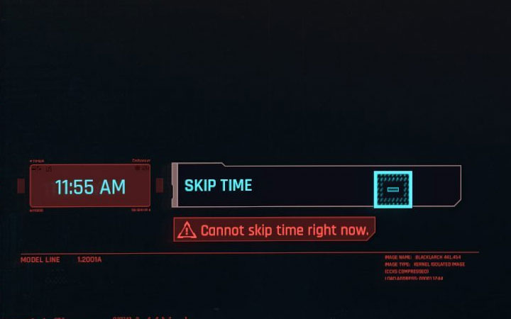 W niektórych sytuacjach gra nie pozwala na użycie opcji przewijania czasu - Cyberpunk 2077: Jak przyspieszyć upływ czasu? - Cyberpunk 2077 - poradnik do gry