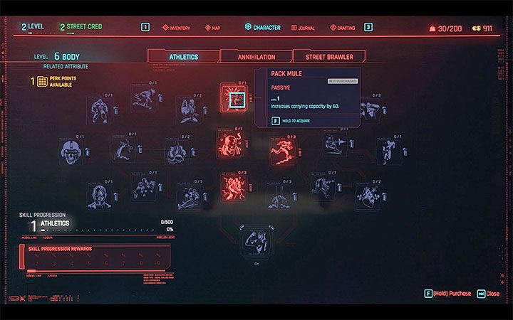 Domyślny limit udźwigu to 200 jednostek (informację znajdziesz w prawym górnym narożniku ekranu) - Cyberpunk 2077: Jak zwiększyć limit udźwigu? - Cyberpunk 2077 - poradnik do gry