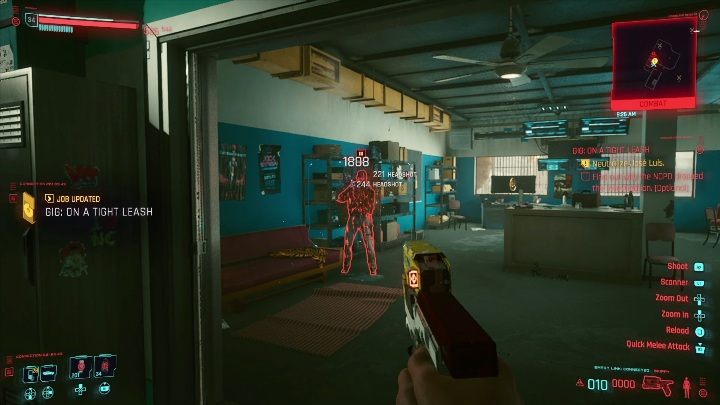 Solucja: twoim zadaniem jest zneutralizowanie mężczyzny chowającego się biurze na piętrze - Cyberpunk 2077: Neutralizacja, Heywood - kontrakty, solucja, mapa - Cyberpunk 2077 - poradnik do gry