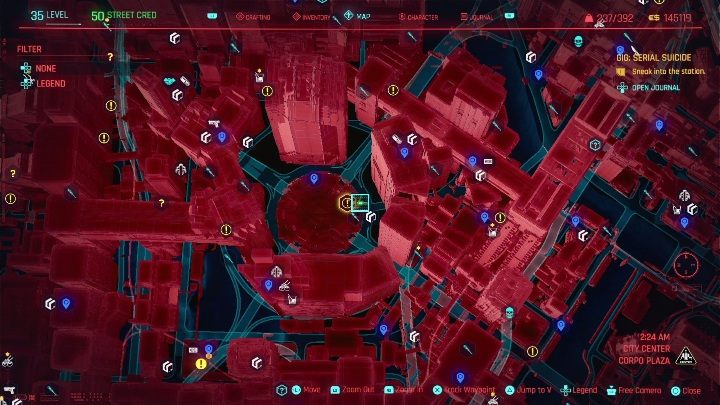 Lokalizacja: południowa część City Center, Corpo Plaza - Cyberpunk 2077: Kradzież, City Center - kontrakty, solucja, mapa - Cyberpunk 2077 - poradnik do gry