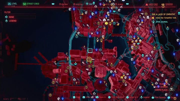 Lokalizacja: północna część City Center, Corpo Plaza - Cyberpunk 2077: Sabotaż, City Center - kontrakty, solucja, mapa - Cyberpunk 2077 - poradnik do gry