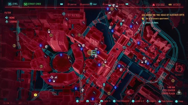 Lokalizacja: wschodnia część City Center, Corpo Plaza - Cyberpunk 2077: Neutralizacja, City Center - kontrakty, solucja, mapa - Cyberpunk 2077 - poradnik do gry