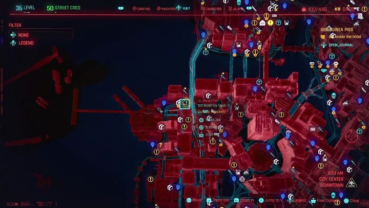 Lokalizacja: zachodnia część City Center, Śródmieście - Cyberpunk 2077: Neutralizacja, City Center - kontrakty, solucja, mapa - Cyberpunk 2077 - poradnik do gry