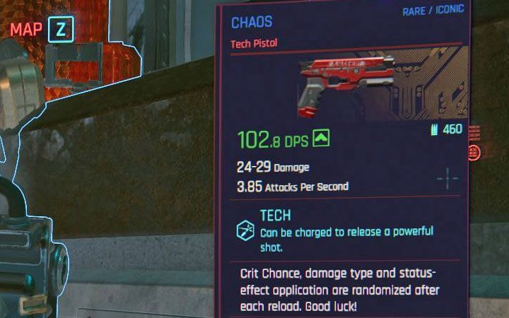 Sprawa odblokowywania nowych schematów nietypowo przedstawia się w przypadku ikonicznych przedmiotów (jak choćby ikonicznych broni - przykładowa na obrazku) - Cyberpunk 2077: Gdzie znajdować schematy do craftingu? - Cyberpunk 2077 - poradnik do gry