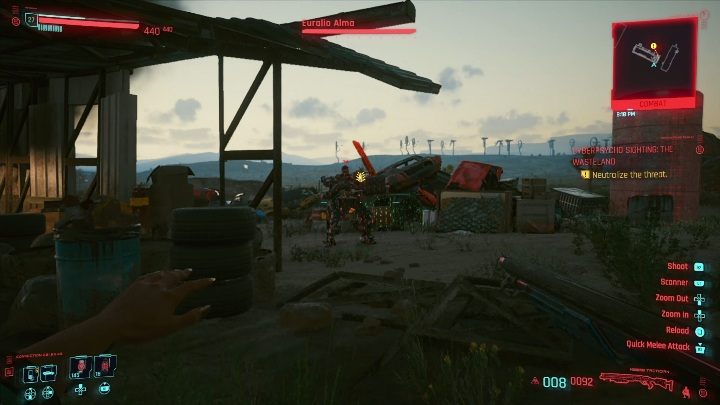 Jeśli jednak skusisz się na walkę musisz liczyć się z tym, że Euralio Alma jest bardzo szybki - Cyberpunk 2077: Ziemia jałowa - cyberpsychopata, solucja - Cyberpunk 2077 - poradnik do gry