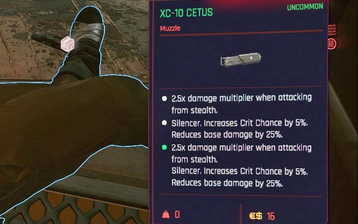 Każda lufa z tłumikiem opisana jest co najmniej dwoma cechami - Cyberpunk 2077: Jak zamontować tłumik do broni? - Cyberpunk 2077 - poradnik do gry
