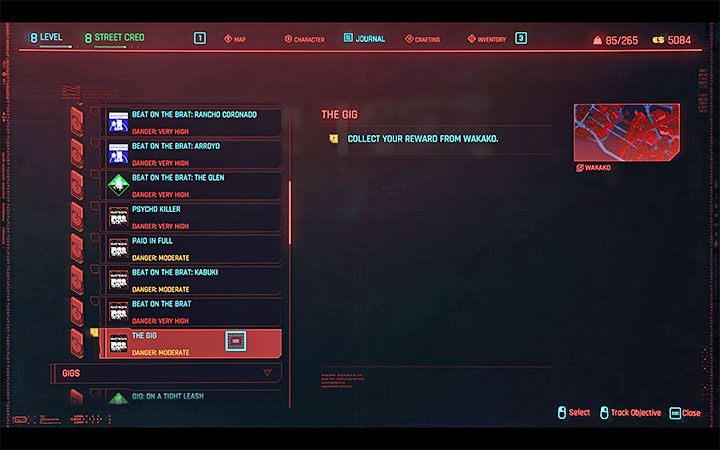 Każdy quest z dziennika V opisany jest poziomem ryzyka, który oznacza po prostu przewidywany poziom wyzwania dla głównego bohatera - Cyberpunk 2077: Porady na start - Cyberpunk 2077 - poradnik do gry