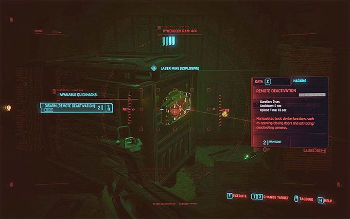 Drugi sposób to załączenie skanera i podjęcie próby rozbrojenia miny dzięki zdalnemu hakowaniu - to akcja Disarm zużywająca 2 RAM-u - Cyberpunk 2077: Jak uwolnić Bricka? - Cyberpunk 2077 - poradnik do gry