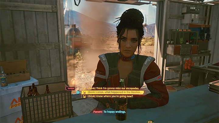 Po zakończonej bitwie wyjdź z czołgu i spotkaj się z Saulem, który dość nieoczekiwanie przekaże Panam władzę nad klanem Aldecaldos - Cyberpunk 2077: Właściwy moment (Panam) - solucja, opis przejścia - Cyberpunk 2077 - poradnik do gry