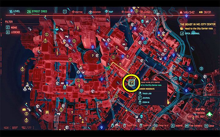 Wjedź do dzielnicy City Center i poczekaj na kontakt ze strony Claire - Cyberpunk 2077: Szybka i wściekła/The Beast In Me - solucja, opis przejścia - Cyberpunk 2077 - poradnik do gry