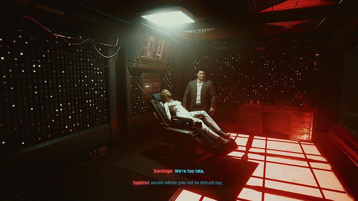 Po walce wejdź do pomieszczenia w którym przebywa Alt i odłącz ją od sieci - Cyberpunk 2077: Czynnik ludzki/Transmission - solucja, opis przejścia - Cyberpunk 2077 - poradnik do gry