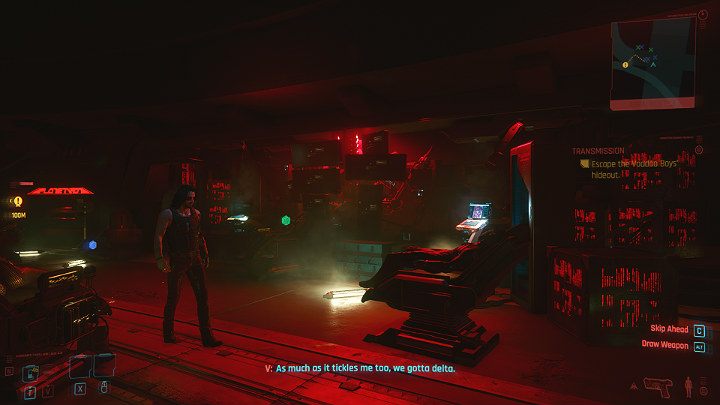 Jeśli poszedłeś na współpracę z agentem NetWatchu, obudzisz się w kryjówce Voodoo Boys i zauważysz, że Alt mówiła prawdę - Brigitte i jej ludzie podpięci do sieci zostali zlikwidowani (pamiętaj, by ograbić ich ciała) - Cyberpunk 2077: Czynnik ludzki/Transmission - solucja, opis przejścia - Cyberpunk 2077 - poradnik do gry