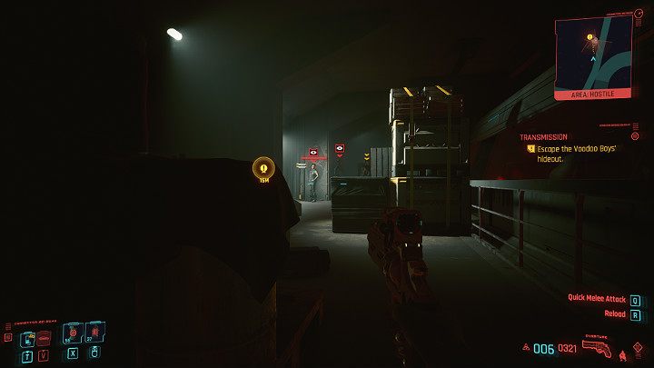 Teraz musisz wydostać się z kryjówki, a po drodze napotkasz wielu Voodoo Boys, a każdy z nich będzie agresywnie nastawiony do V - Cyberpunk 2077: Czynnik ludzki/Transmission - solucja, opis przejścia - Cyberpunk 2077 - poradnik do gry