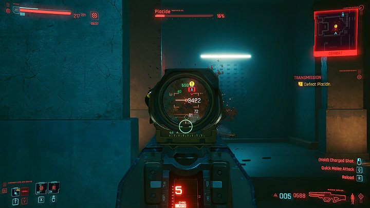 Ostatnim przeciwnikiem na którego natkniesz się w kaplicy będzie Placide - Cyberpunk 2077: Czynnik ludzki/Transmission - solucja, opis przejścia - Cyberpunk 2077 - poradnik do gry