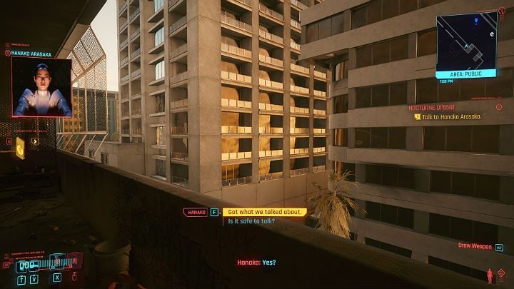 Zadzwoń do Hanako, by poinformować ją o tym, że przystajesz na jej propozycję, a następnie udaj się na spotkanie do Embers - Cyberpunk 2077: Komu bije dzwon/Nocturne OP55N1 - solucja, opis przejścia - Cyberpunk 2077 - poradnik do gry