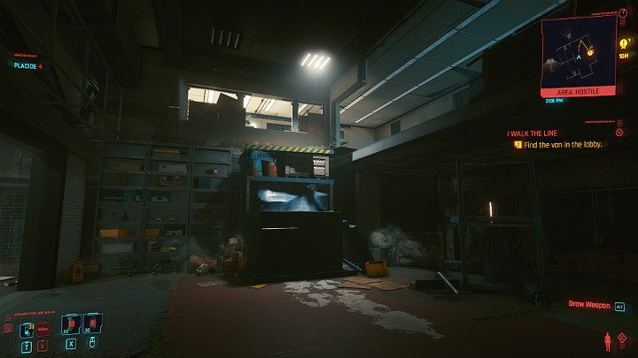 Gdy będziesz już w środku, wskocz po skrzyniach z lewej strony na wyższe piętro - Cyberpunk 2077: Rozpoznanie wzorca/I Walk the Line - solucja, opis przejścia - Cyberpunk 2077 - poradnik do gry