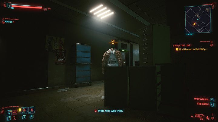 Strażnika możesz bezpiecznie wyeliminować dopóki nie ruszy się z miejsca - Cyberpunk 2077: Rozpoznanie wzorca/I Walk the Line - solucja, opis przejścia - Cyberpunk 2077 - poradnik do gry