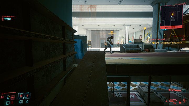Schowaj się, a następnie wyeliminuj bliższego przeciwnika w momencie, gdy ten drugi będzie patrzył w inną stronę - Cyberpunk 2077: Rozpoznanie wzorca/I Walk the Line - solucja, opis przejścia - Cyberpunk 2077 - poradnik do gry
