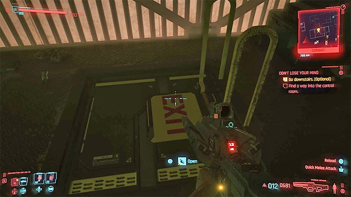 Na metalowym balkoniku na eksterminację czekają kolejne 2 drony - Cyberpunk 2077: Delamain: Reanimacja/Dont Lose Your Mind - solucja - Cyberpunk 2077 - poradnik do gry