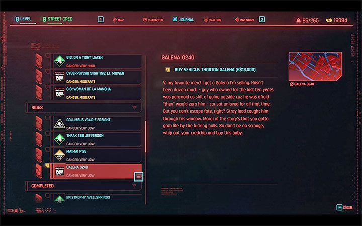 Wszystkie otrzymywane oferty będą przenoszone do twojego dziennika i umieszczanie w nowej kategorii - Automania (Rides) - Cyberpunk 2077: Jak kupić / ukraść samochód? - Cyberpunk 2077 - poradnik do gry