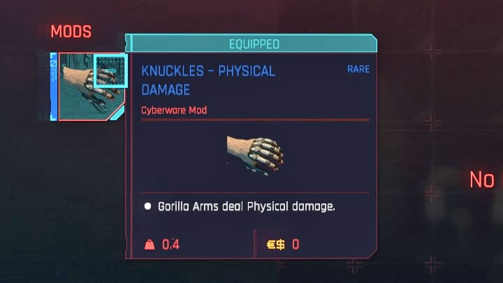 Pięści Goryla można ulepszać montując w nich mody - Cyberpunk 2077: Jak odblokować Pięści Goryla? - Cyberpunk 2077 - poradnik do gry