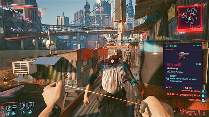 Monostrunę najłatwiej można aktywować wybierając ją z rozwijanego menu wyposażenia, aczkolwiek powinna się też załączyć jeśli wciśniesz przycisk ataku nie mając ustawionej żadnej innej broni - Cyberpunk 2077: Jak odblokować Monostrunę? - Cyberpunk 2077 - poradnik do gry