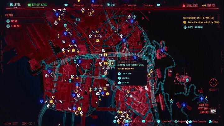 Lokalizacja: wschodnia część Watson, Kabuki - Cyberpunk 2077: Neutralizacja, Watson - kontrakty, solucja, mapa - Cyberpunk 2077 - poradnik do gry