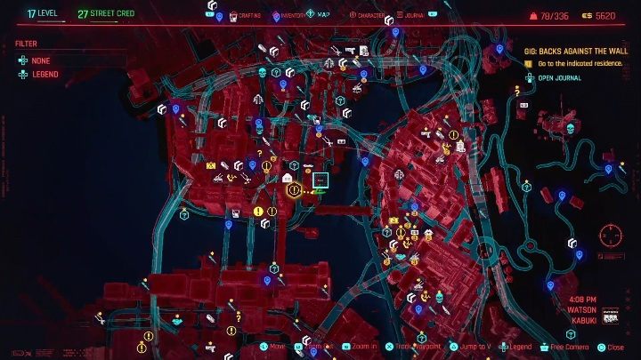 Lokalizacja: wschodnia część Watson, Northside - Cyberpunk 2077: Odzyskanie własności, Watson - kontrakty, solucja, mapa - Cyberpunk 2077 - poradnik do gry