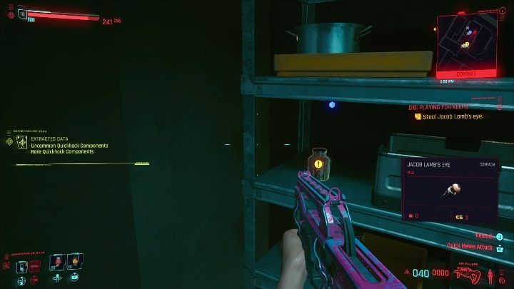 Solucja: Twoim zadaniem jest dostanie się do wszczepu schowanego w najmniejszym pomieszczeniu, w restauracji - Cyberpunk 2077: Odzyskanie własności, Watson - kontrakty, solucja, mapa - Cyberpunk 2077 - poradnik do gry