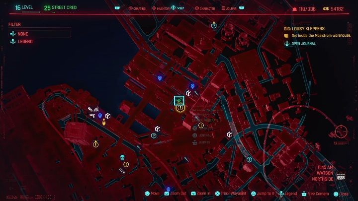 Lokalizacja: środkowa część Watson, Northside - Cyberpunk 2077: Kradzież, Watson - kontrakty, solucja, mapa - Cyberpunk 2077 - poradnik do gry