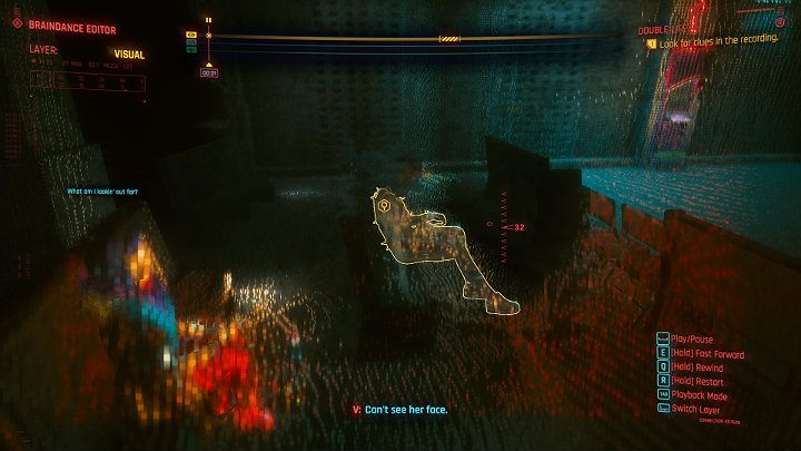Pozostań w warstwie wizualnej i nie przesuwaj nagrania - Cyberpunk 2077: Trzecia część nocy/Double Life - solucja, opis przejścia - Cyberpunk 2077 - poradnik do gry
