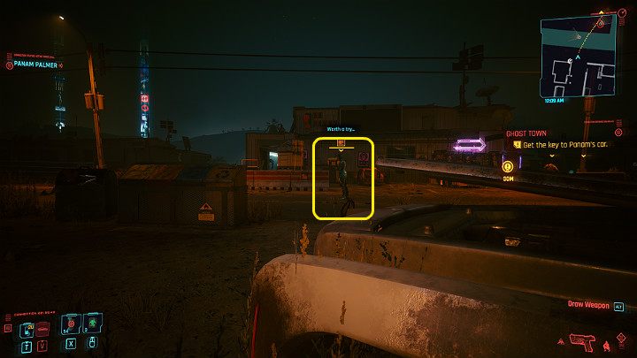 Zejdź z dachu schodami i poczekaj, aż Raffeni rozdzielą się - Cyberpunk 2077: Na rozdrożach/Ghost Town - solucja, opis przejścia - Cyberpunk 2077 - poradnik do gry