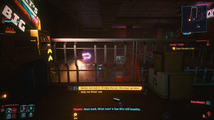 Teraz możesz zdecydować, czy zabieracie samochód po cichu i zwijacie się z Rocky Ridge, czy wykańczacie pozostałych zbirów - Cyberpunk 2077: Na rozdrożach/Ghost Town - solucja, opis przejścia - Cyberpunk 2077 - poradnik do gry