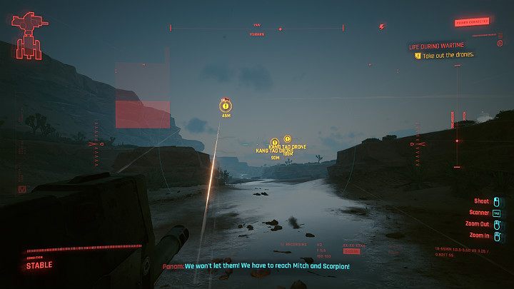 Po drodze zaatakuje was chmara dronów - Cyberpunk 2077: Pasażer/Life During Wartime - solucja, opis przejścia - Cyberpunk 2077 - poradnik do gry